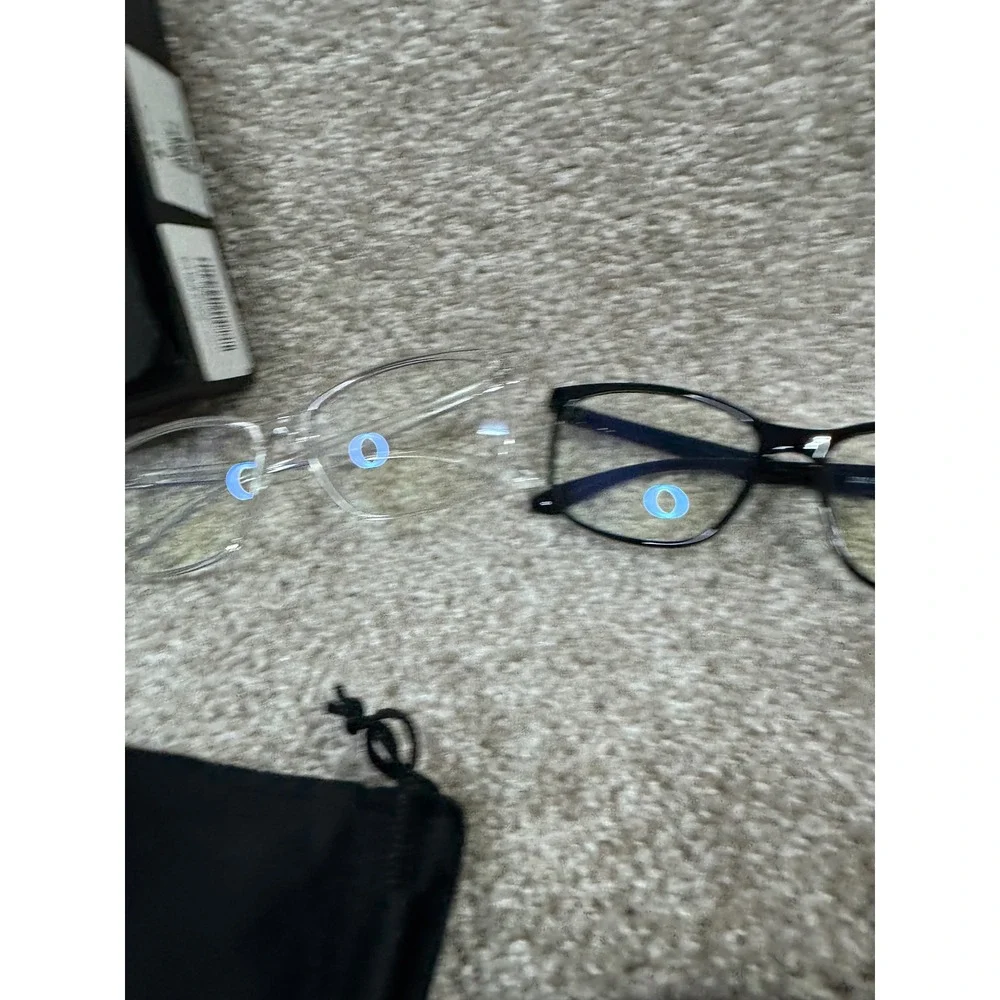 Oilway Blue Light Blocking Glasses Set 2 Pairs Clear and Black Square Frames